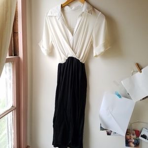 *SOLD* High-slit Black and White Dress